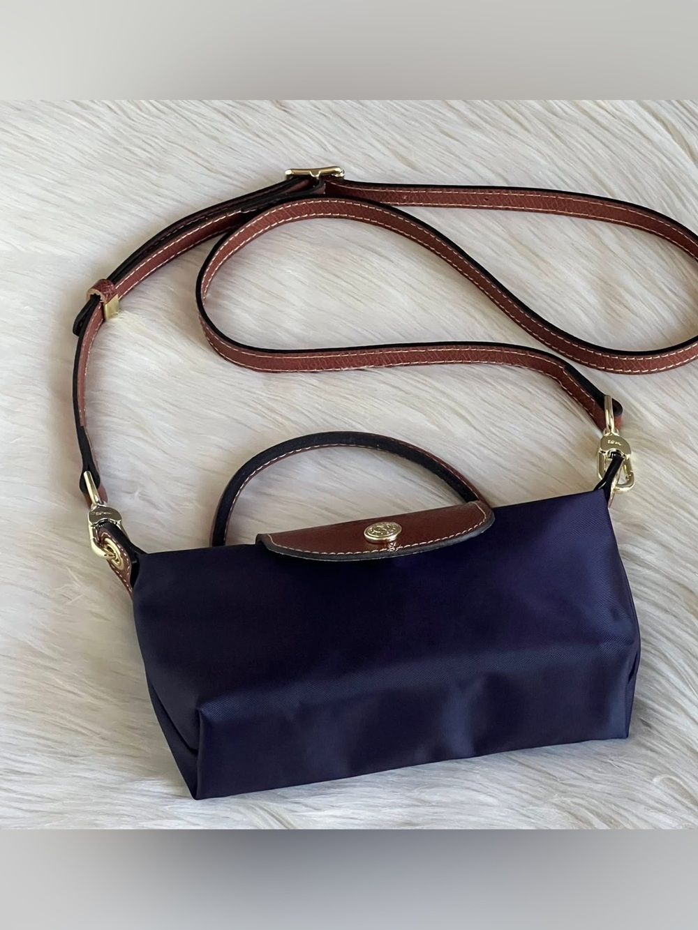 Longchamp XS Le Pliage Original Pouch with Strap - Picture 8 of 13